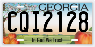 GA license plate CQI2128
