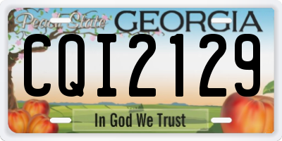 GA license plate CQI2129