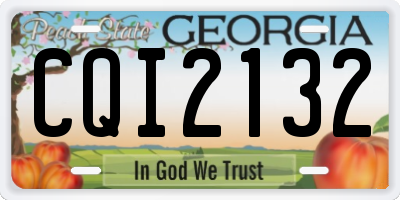 GA license plate CQI2132