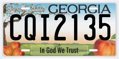 GA license plate CQI2135
