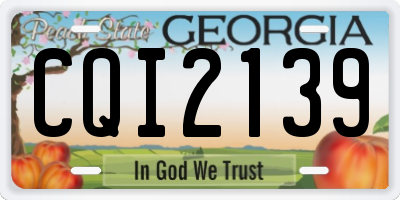 GA license plate CQI2139