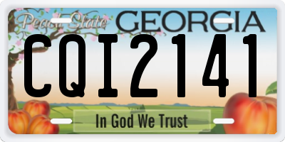 GA license plate CQI2141