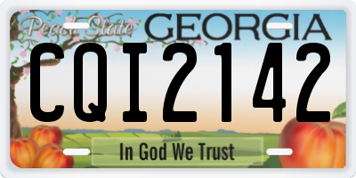 GA license plate CQI2142
