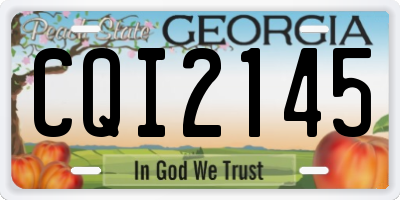 GA license plate CQI2145