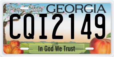 GA license plate CQI2149