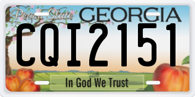 GA license plate CQI2151