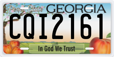 GA license plate CQI2161