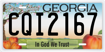 GA license plate CQI2167