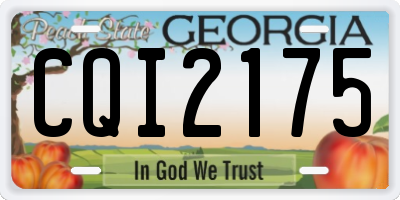 GA license plate CQI2175