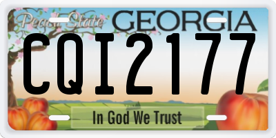 GA license plate CQI2177
