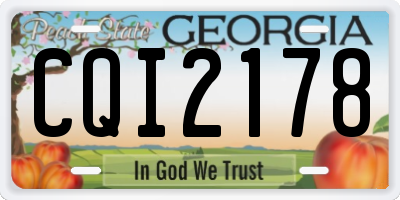 GA license plate CQI2178
