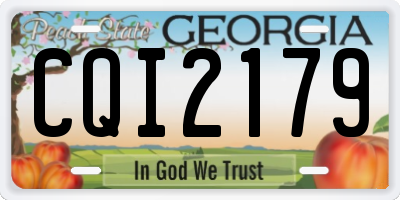 GA license plate CQI2179
