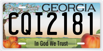 GA license plate CQI2181