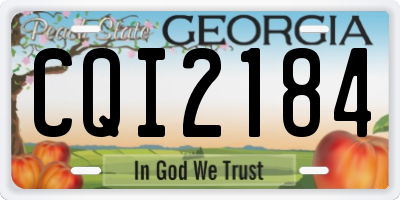 GA license plate CQI2184