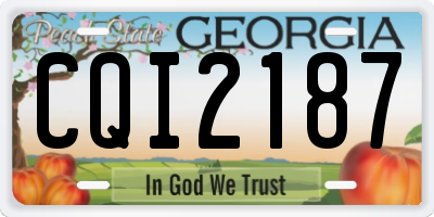 GA license plate CQI2187
