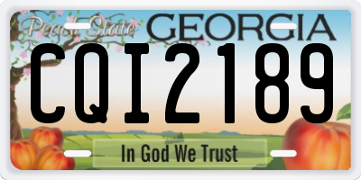 GA license plate CQI2189