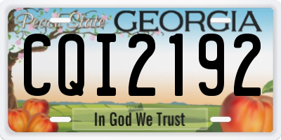 GA license plate CQI2192