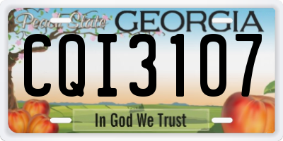 GA license plate CQI3107