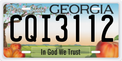 GA license plate CQI3112