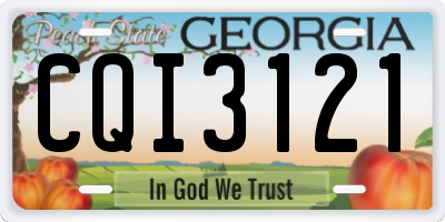 GA license plate CQI3121