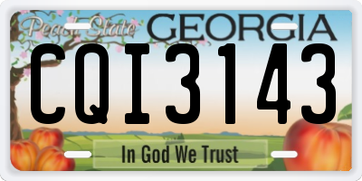 GA license plate CQI3143