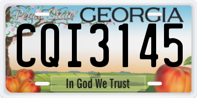 GA license plate CQI3145