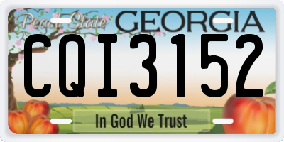 GA license plate CQI3152