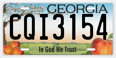 GA license plate CQI3154