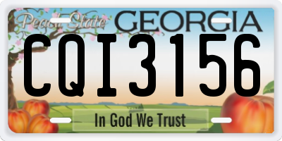 GA license plate CQI3156