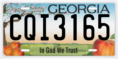 GA license plate CQI3165