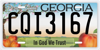 GA license plate CQI3167