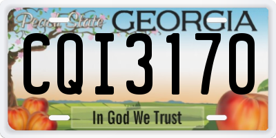 GA license plate CQI3170