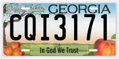 GA license plate CQI3171