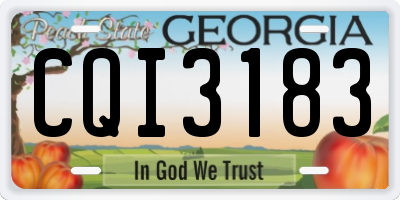 GA license plate CQI3183