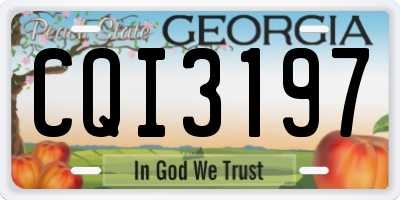 GA license plate CQI3197