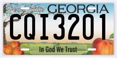 GA license plate CQI3201