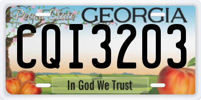 GA license plate CQI3203