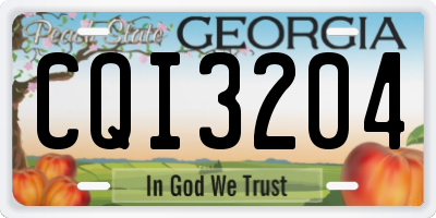 GA license plate CQI3204