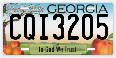 GA license plate CQI3205