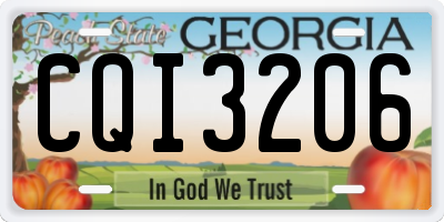 GA license plate CQI3206