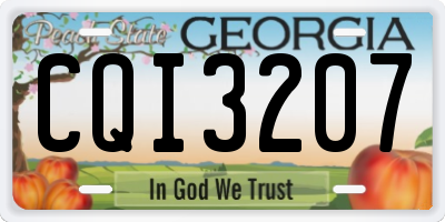 GA license plate CQI3207