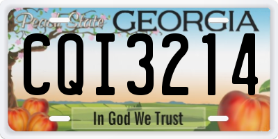 GA license plate CQI3214