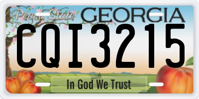 GA license plate CQI3215