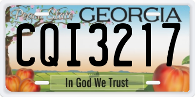 GA license plate CQI3217