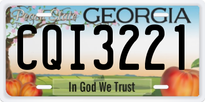 GA license plate CQI3221