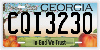 GA license plate CQI3230