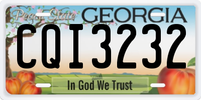 GA license plate CQI3232
