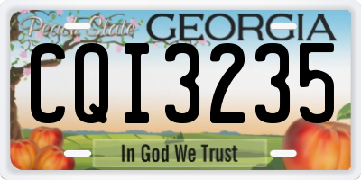 GA license plate CQI3235