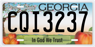 GA license plate CQI3237