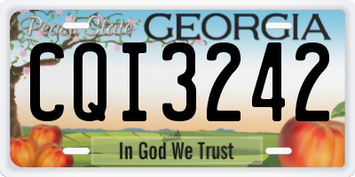 GA license plate CQI3242